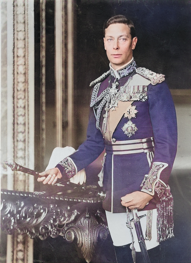 Portrait of King George VI of the United Kingdom, 1940s [Colorized by WW2DB]