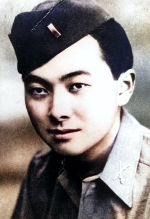 Portrait of 1st Lieutenant Daniel Inouye, circa 1944 [Colorized by WW2DB]