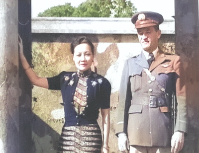 Song Meiling and Claire Chennault, China, 1940s [Colorized by WW2DB]