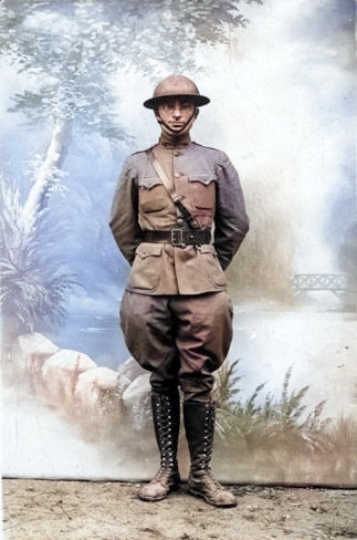 Harry Truman as an US Army officer in France during WW1, 1918 [Colorized by WW2DB]