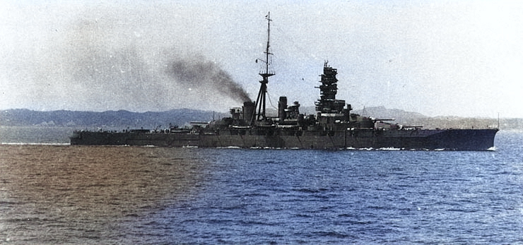 Training ship Hiei during the 1930s, photo 3 of 3 [Colorized by WW2DB]