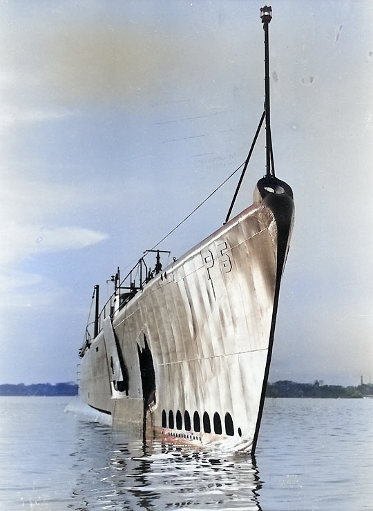 USS Perch in harbor, circa 1936-1937 [Colorized by WW2DB]