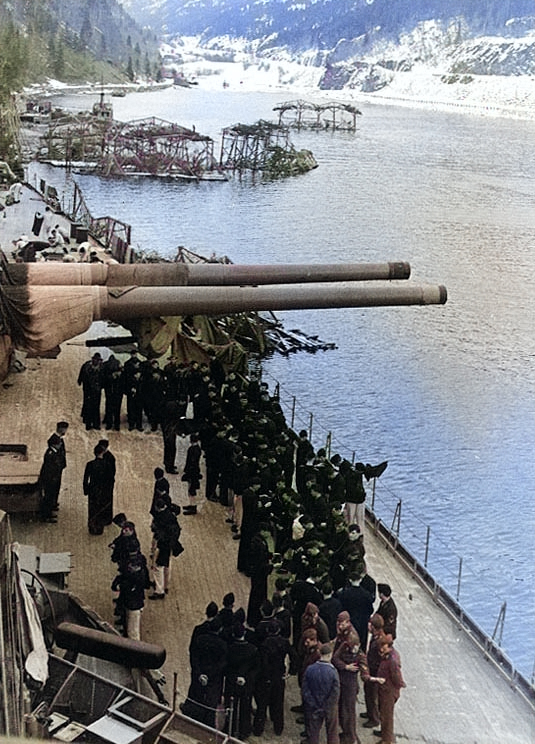 Men aboard Tirpitz [Colorized by WW2DB]