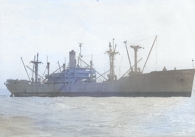 Victory Ship SS Lane Victory, date unknown [Colorized by WW2DB]