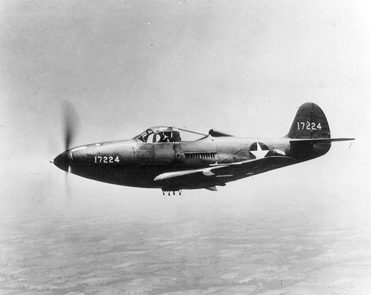 P-39F-1-BE Airacobra in flight, 1942