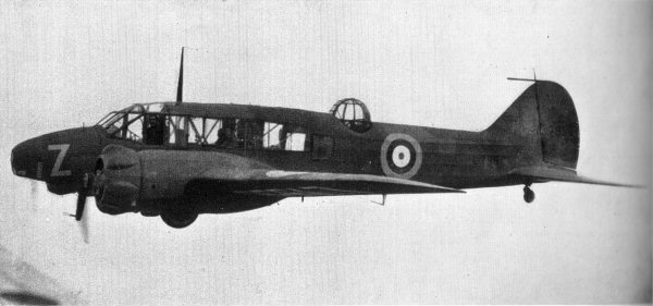 Anson aircraft in flight, circa mid-1930s