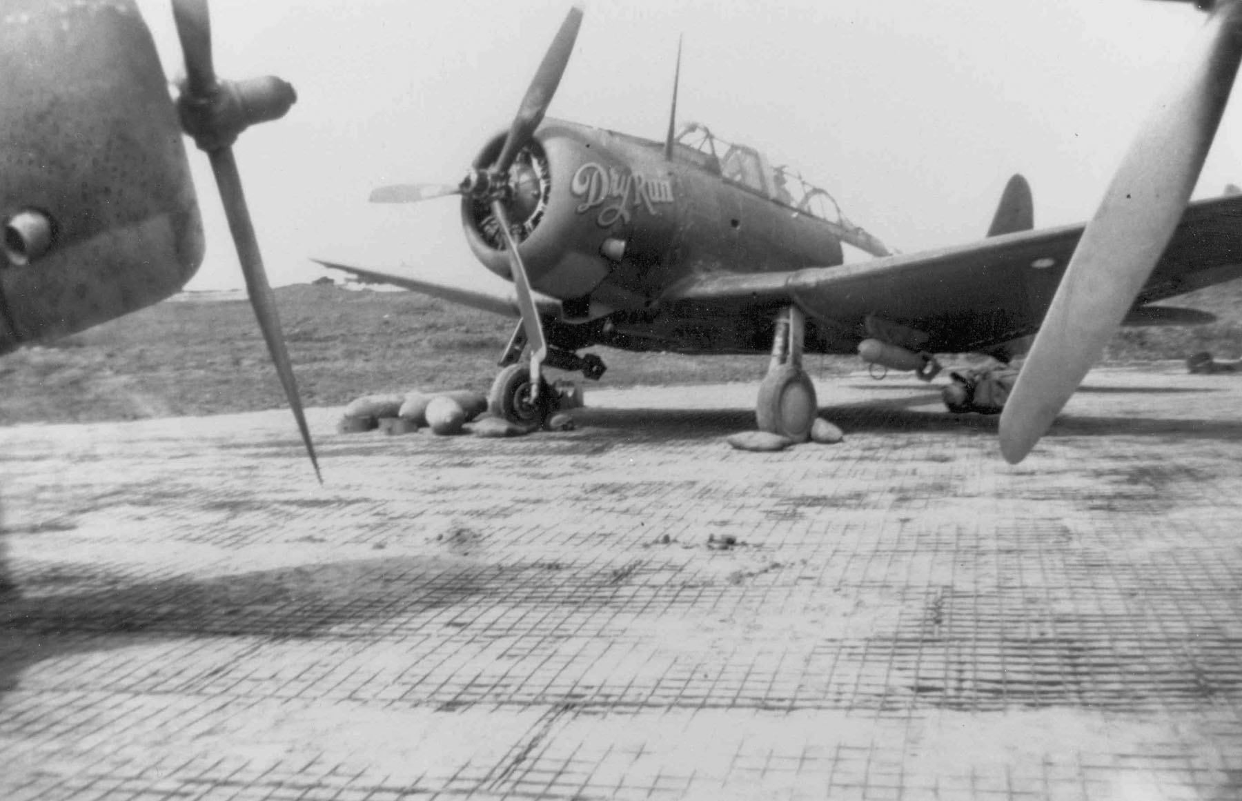 A-24B Banshee aircraft 'Dry Run' at rest at a Pacific base, 1943-45