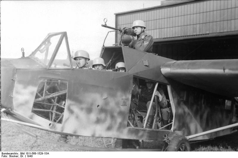German glider troopers in exercise in a DFS 230 glider, Italy, 1943, photo 1 of 2