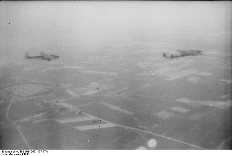 German Do 17 aircraft towing a DFS 230 glider over Sicily, Italy, 1943