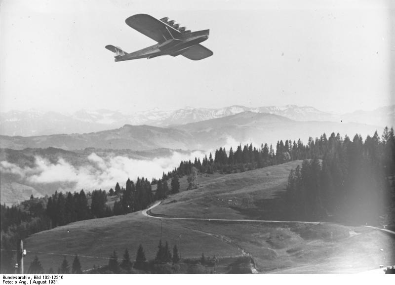 The second Do X aircraft in flight over the Italian Alps, Aug 1931