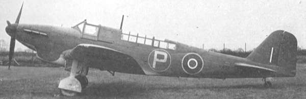 Fulmar Mk I carrier fighter at rest, 1940