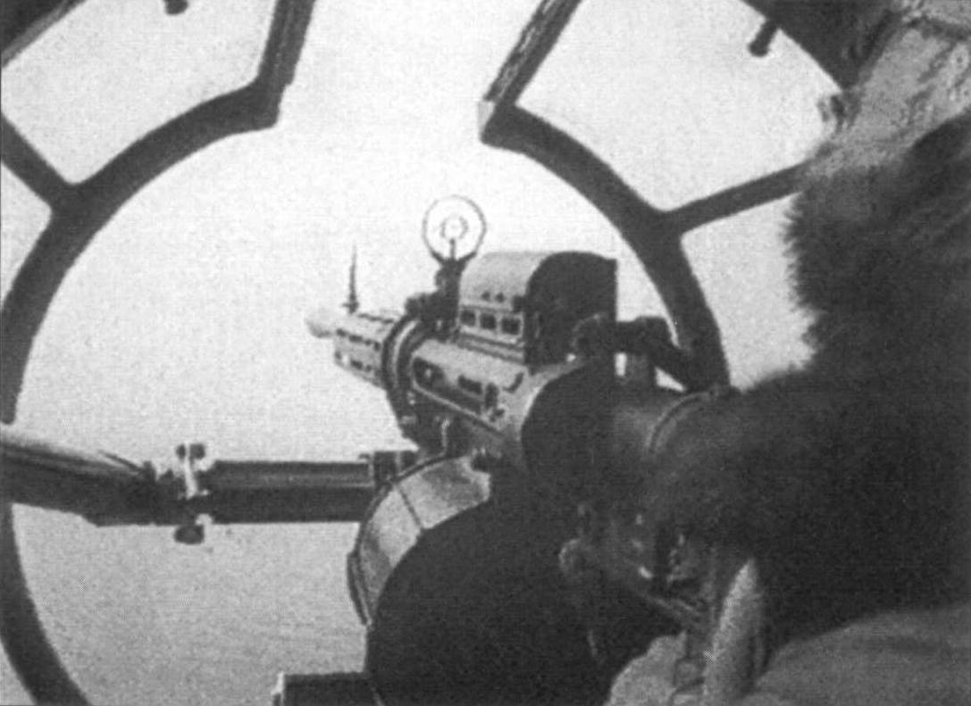 The tail gunner and his view out of a G4M1 bomber, 1941