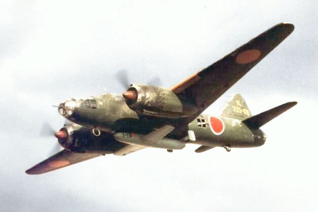 G4M2E Model 24 Tei bomber of Japanese Kokutai 721 carrying a MXY7 Ohka bomb, 1945