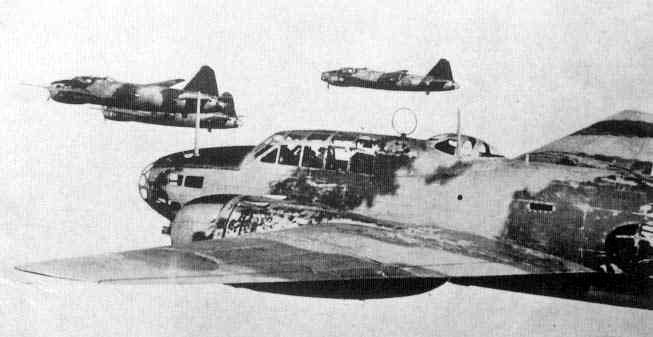 G4M bombers in flight, circa 1940s