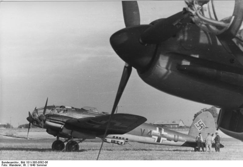 German He 111 bombers of Kampfgeschwader 1 at rest, France, summer 1940