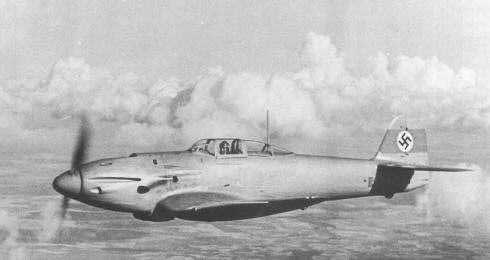 He 112 aircraft in flight, Germany, circa 1938