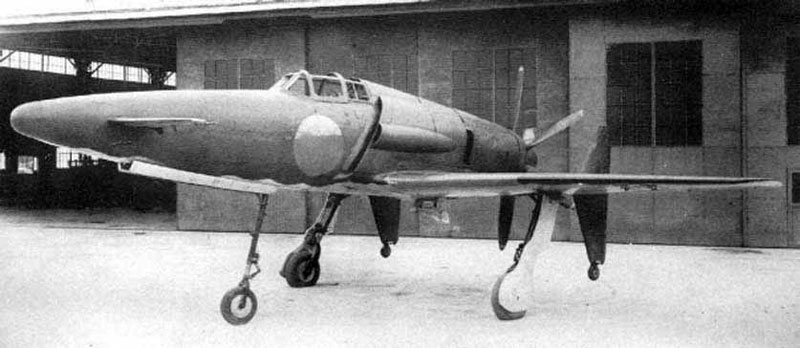 J7W1 Shinden prototype aircraft at rest, circa Jul 1945, photo 1 of 4