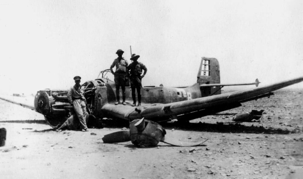 Wreck of a Ju 87B Stuka dive bomber, near Tobruk, Libya, 1941, photo 2 of 2