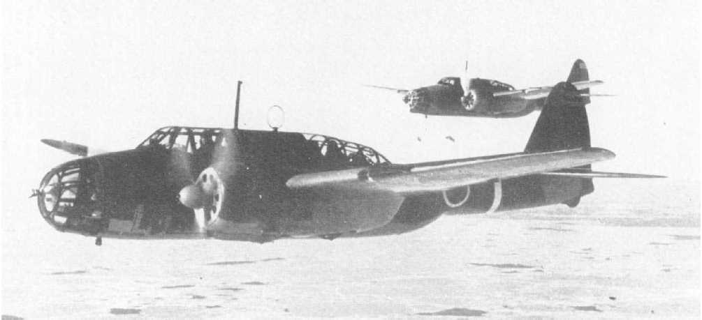A group of Ki-48 aircraft in flight, date unknown, photo 2 of 2