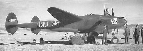P-38F Lightning aircraft of US 27th Fighter Squadron, North Africa, 1943
