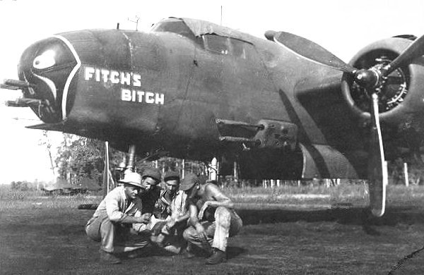 B-25 bomber 'Fitch's Bitch' and its ground crew, Port Moresby, Australian Papua, early 1943
