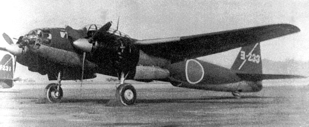 Yokosuka P1Y Ginga Navy Type 11 medium bomber, date and location unknown, photo 2 of 4; note open bomb bay