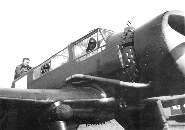 External view of the cockpit of PZL.23B light bomber, circa 1930s