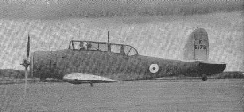 Prototype Skua Mk I aircraft in flight, 1937-1938