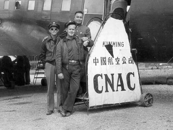 C-47 Skytrain aircraft of China National Aviation Corporation at rest in Kunming, Yunnan Province, China, date unknown
