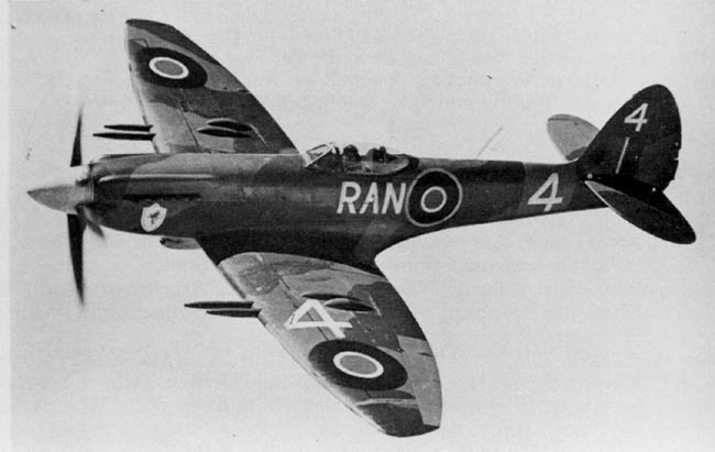 Spitfire F.22 of No. 607 Squadron RAF in flight, 1945