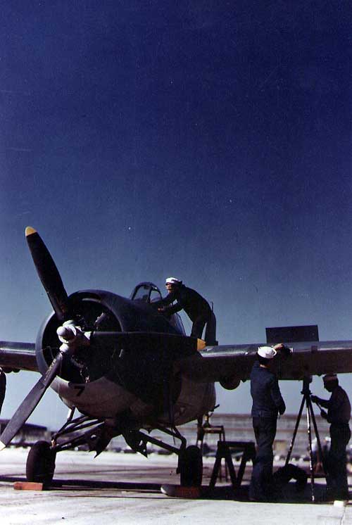 Wildcat receiving maintenance in the United States, circa 1942-1943
