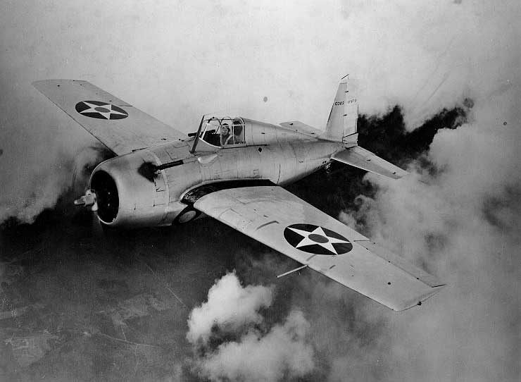 XF4F-3 prototype Wildcat in flight, 21 Jul 1939