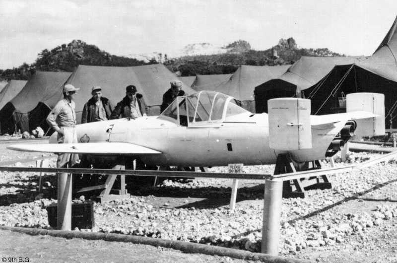 Captured MXY7 Ohka Model 11 aircraft I-18, Yontan Airfield, Okinawa, Japan, Apr 1945, photo 2 of 7