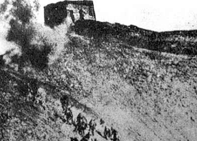 Japanese troops charging at the Great Wall, Hebei Province, China, 1933