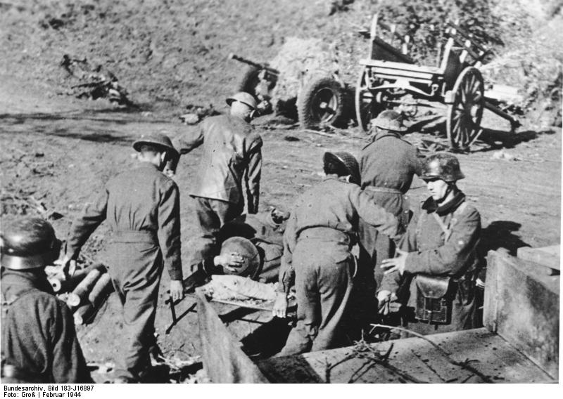 Captured British troops near Nettuno, Italy, Feb 1944