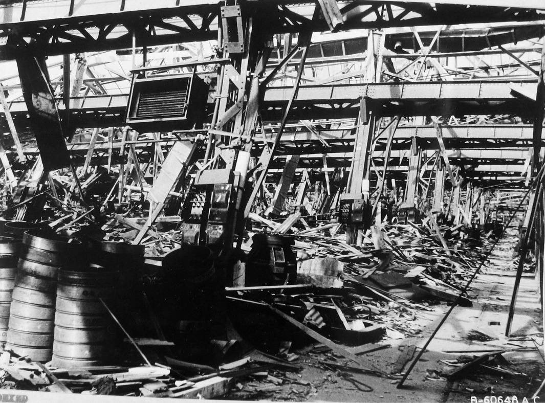 Destroyed industrial building, Nagasaki, Japan, mid-1946