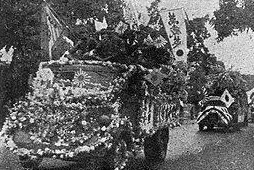 Celebration in Guangzhou, Guandong Province, China over the Japanese victory in Singapore, circa 16 Feb 1942, photo 2 of 3
