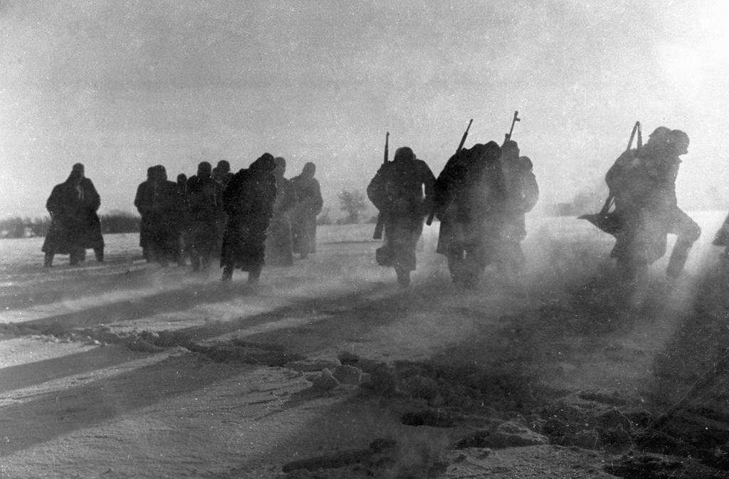 Surrendered German troops near Moscow, Russia, 27 Dec 1941