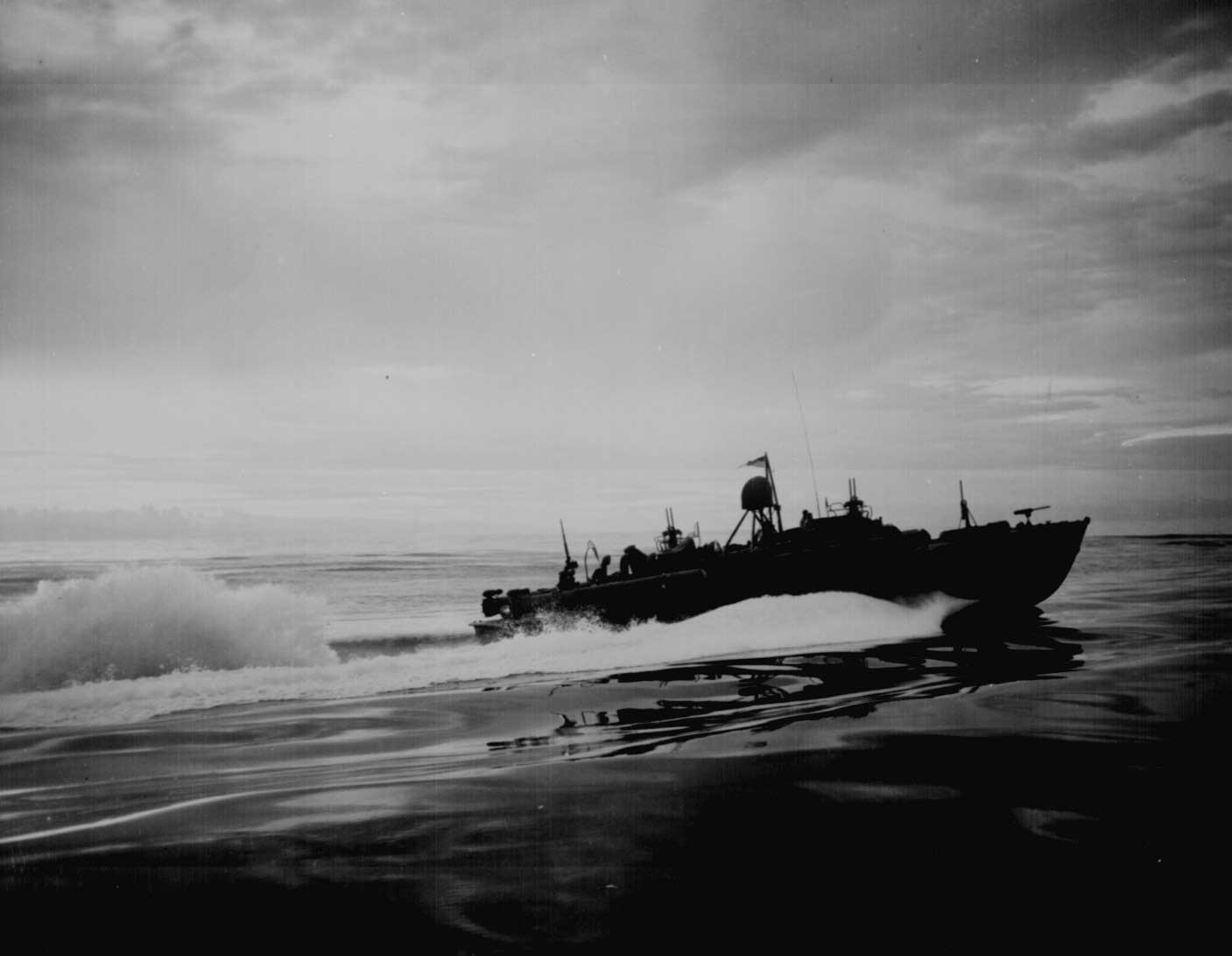 A PT boat patrolled off New Guinea, 1943