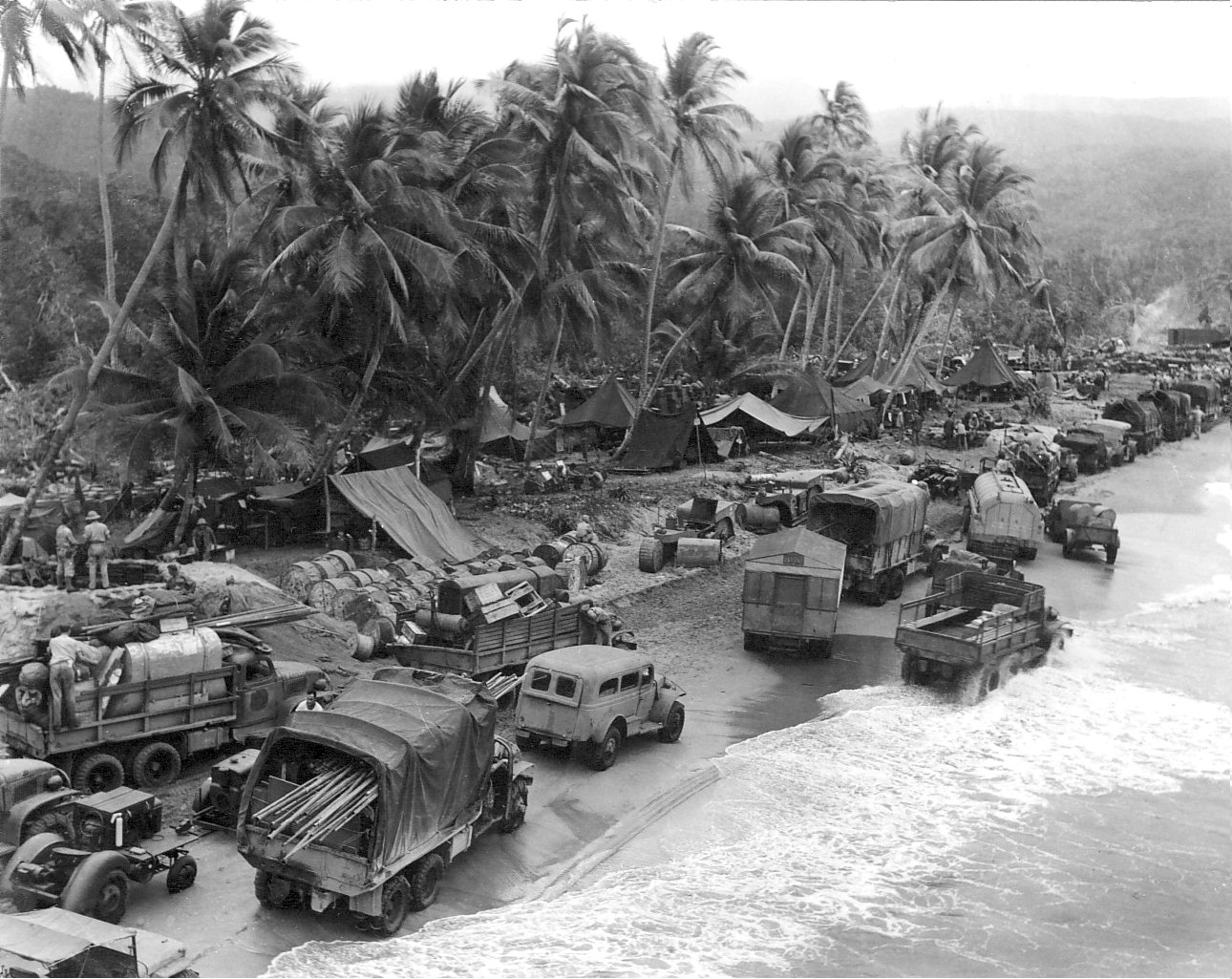 Busy beachhead, Hollandia, Dutch New Guinea, 1944