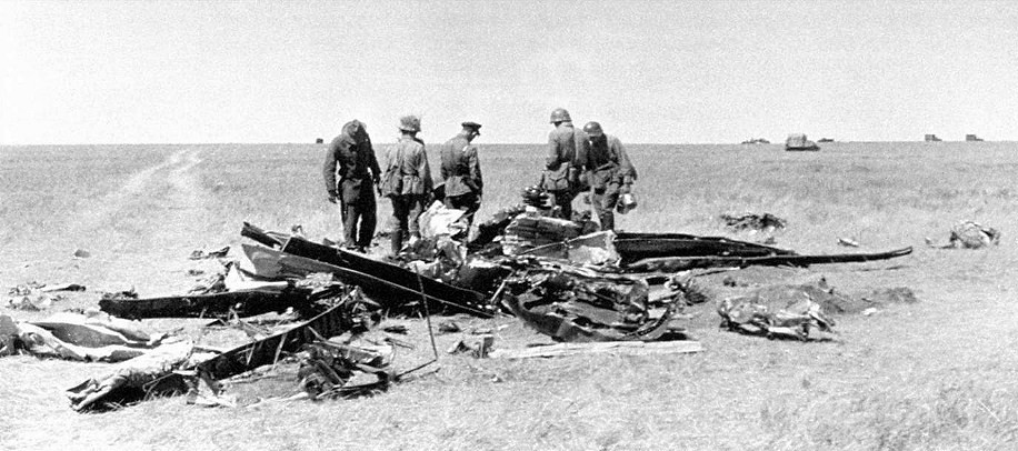 Wrecked Japanese aircraft, Battle of Khalkhin Gol, Mongolia Area, China, 1939