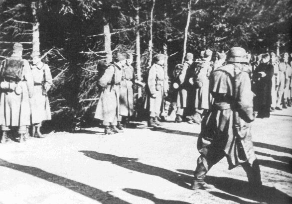 Disarmed Danish soldiers, Bjergskov, Denmark, 9 Apr 1940