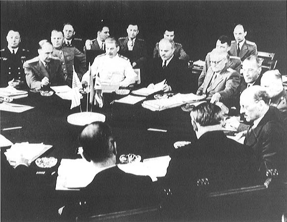 Stalin, Attlee, Truman, and others at the Potsdam Conference, Germany, 28 Jul 1945, photo 3 of 3