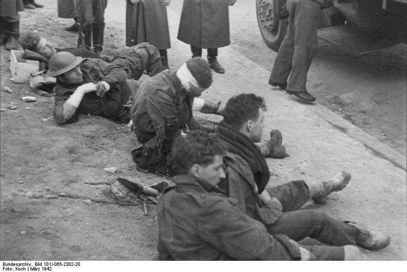 British prisoners of war, Saint-Nazaire, France, late Mar 1942