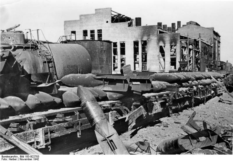 View of Stalingrad Tractor Factory shortly after German capture, Stalingrad, Russia, 16 Nov 1942