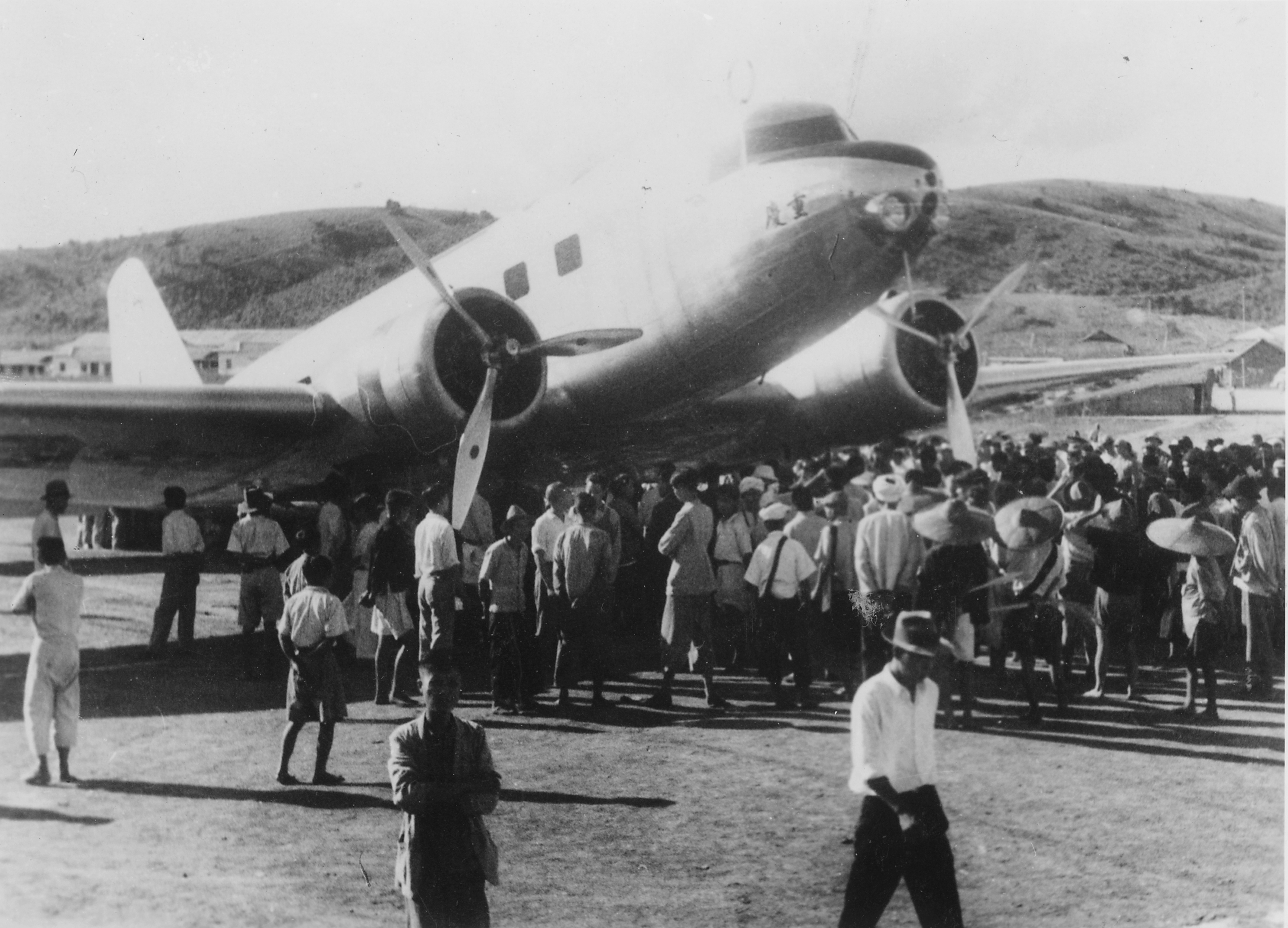 DC-2 passenger aircraft at Loiwing (Leiyun) airfield, Yunnan Province, China, date unknown