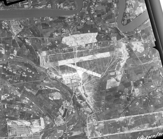Aerial view of Matsuyama Airfield, Taihoku (now Taipei), Taiwan, 2 Mar 1944