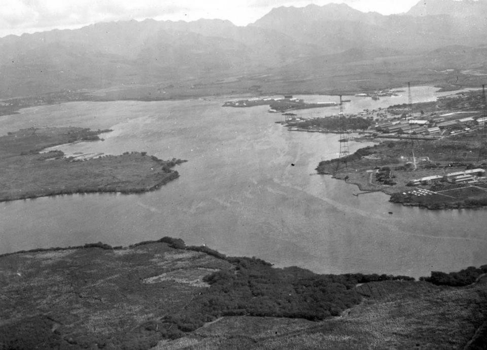 Pearl Harbor Naval Station, looking northeast by east, US Territory of Hawaii, circa 1918