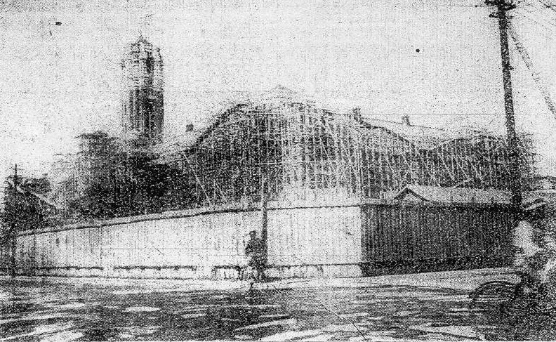 Taihoku General Government Building, under construction, Taiwan, circa 1917-1918