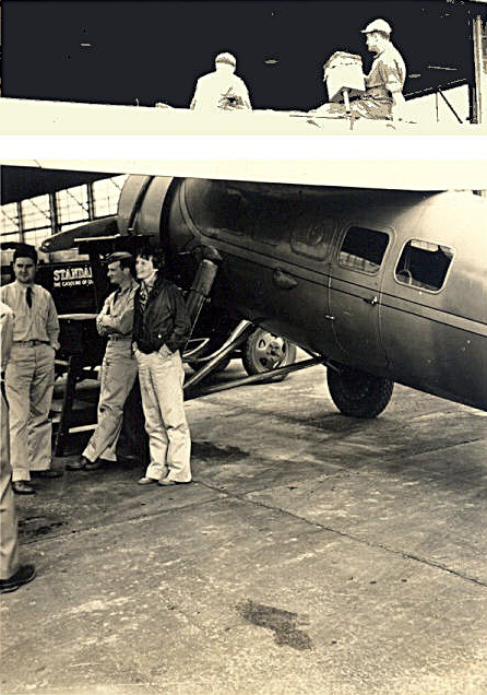 Amelia Earhart and her Vega 5C aircraft (registration number NR 965-Y) at Wheeler Field, US Territory of Hawaii, Jan 1935